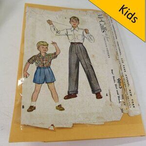 McCalls 9695 clothing pattern (complete) Boys slacks - pants, shirt, shorts